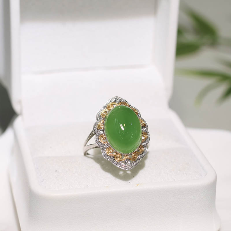 原创设计翡翠金镶玉手饰送妈妈