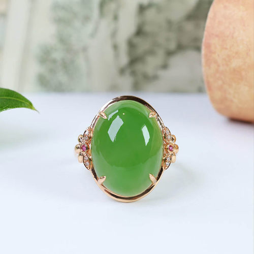 原创设计翡翠金镶玉手饰送女友