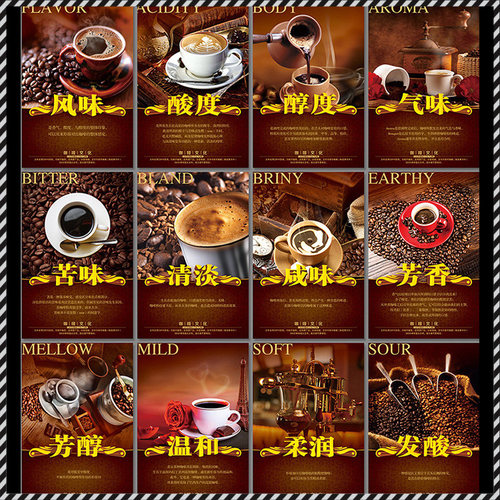 DM668咖啡店咖啡文化装饰画册/知识展板/宣传广告活动PSD海报模板