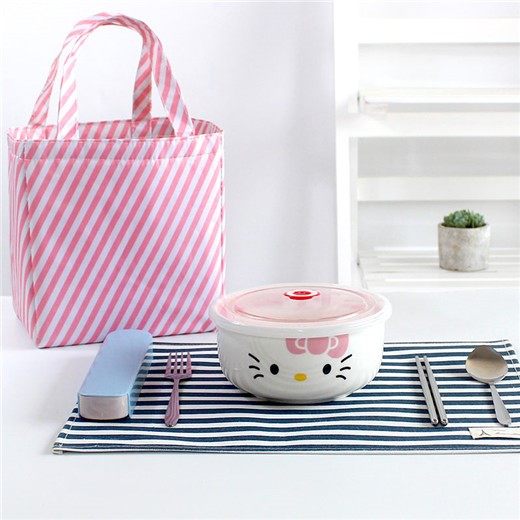 可爱的碗有带盖学生陶瓷碗微波炉饭盒凯蒂猫宿舍泡面碗筷单人套装|msdalam kategori pinggan mangkuk, pinggan mangkuk, Bowl - dari Buy2taobao.com untuk memberikan perkhidmatan ejen Taobao profesional membeli