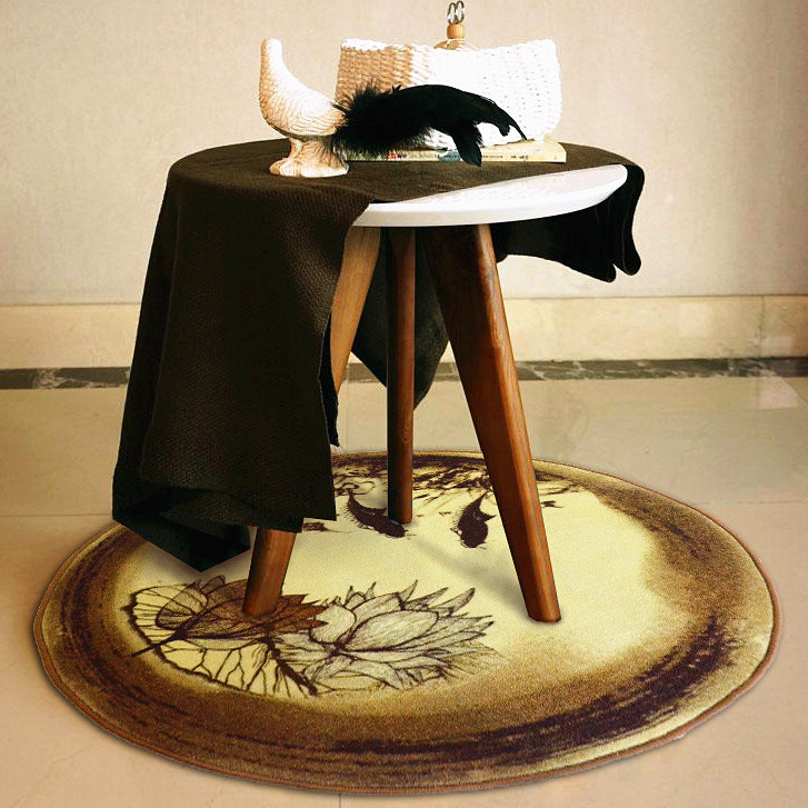 新古典 田园风莲之印象书房卧室圆形地毯 电脑椅垫 小茶几毯圆垫