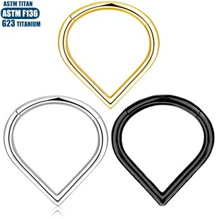 穿刺饰品跨境爆款F136钛合金植入级鼻环水滴无缝圈耳屏穿孔