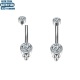 源头厂批发钻石肚脐钉焊球植入级F136钛合金肚脐扣穿刺饰品肚脐环