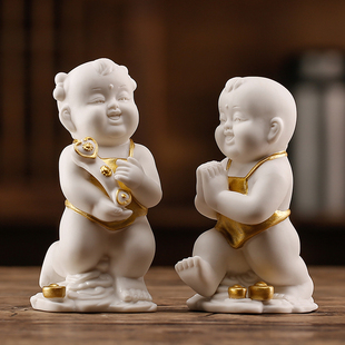 白瓷人物吉祥如意婚庆礼品早生贵子金童玉女客厅卧室福娃桌面摆件