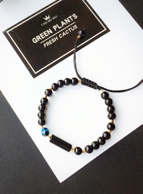 ZM Original原创设计黑色系玛瑙手链百搭手串snh48沈梦瑶同款手链