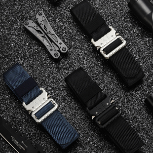 战术龙 眼镜蛇战术腰带男士 青年锁边尼龙皮带学生帆布插扣裤带