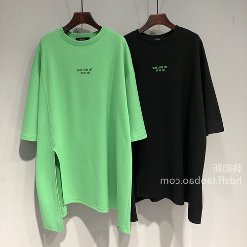 瑜伽服运动上衣女夏季短袖中长款开叉大码显瘦透气速干健身跑步衫