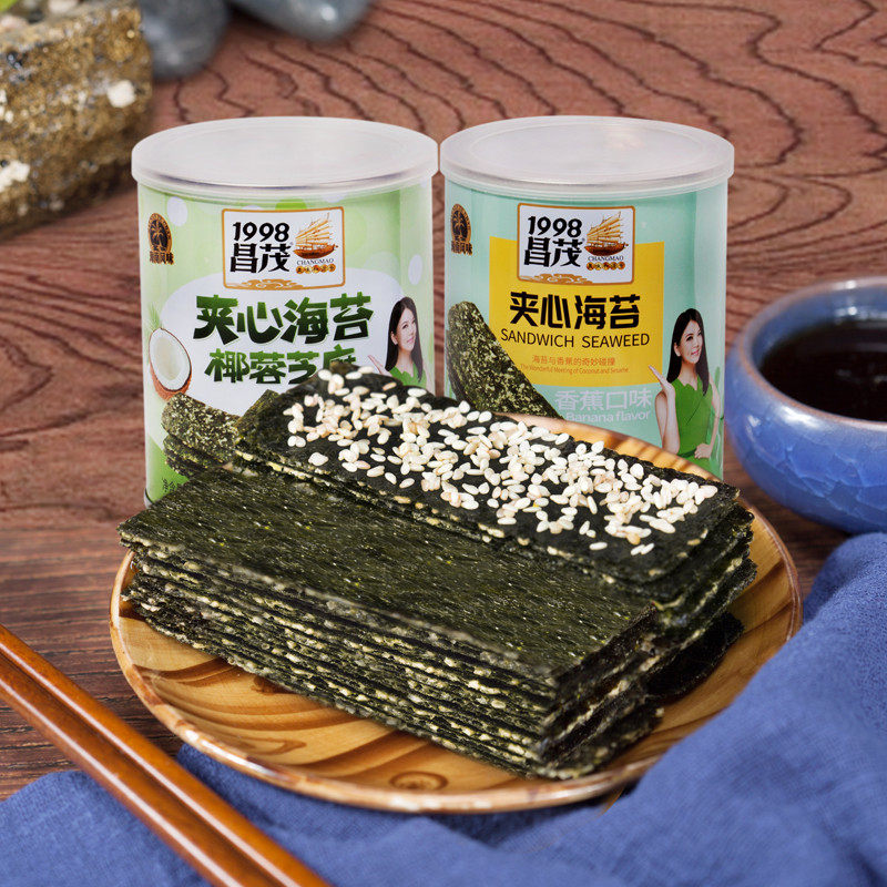 昌茂芝麻夹心海苔脆椰蓉香蕉紫菜孕妇儿童宝宝零食海鲜即食