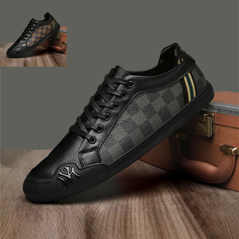 透气休闲鞋韩版板鞋头层牛皮潮鞋