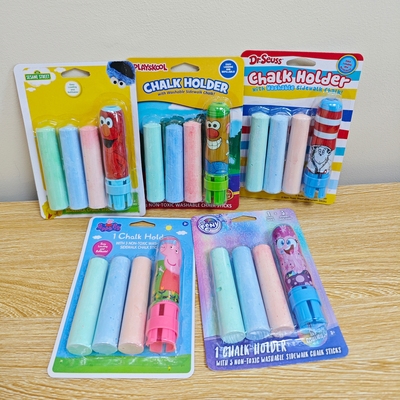 出口英国 SIDEWALK CHALK原装卡通彩色大支粉笔 绘画玩具 画笔