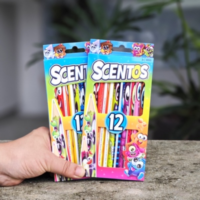 出口美国 SCENTOS原装水果味彩色铅笔套装 12PCS 带香味的铅笔