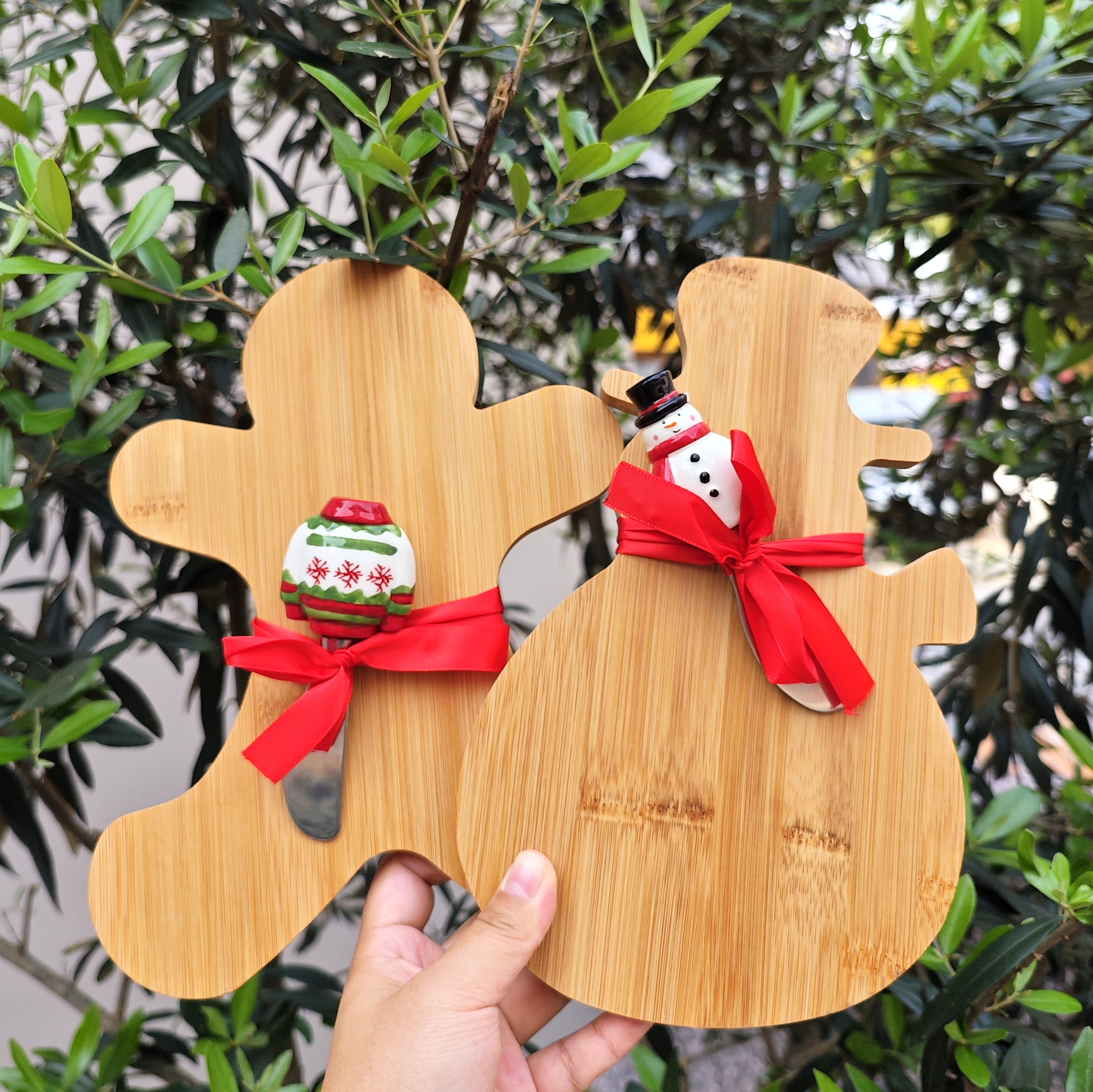 SMUKEE原装圣诞主题芝士竹木餐盘