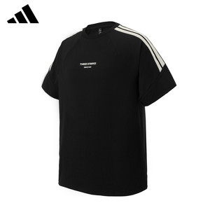新款 休闲运动上衣圆领T恤JY8306 男子官方正品 adidas阿迪达斯短袖