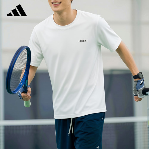 adidas阿迪达斯男士圆领短袖T恤2026新款透气运动休闲上衣KQ5317