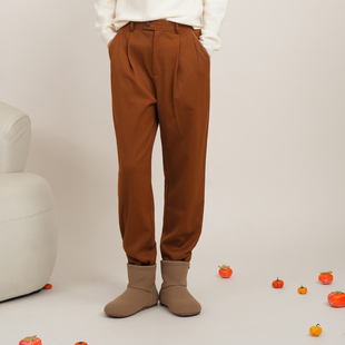 ZOLLE因为立体剪裁廓形直筒羊毛显瘦长裤 女25秋冬新品