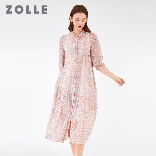 短袖连衣裙裙子碎花文艺范