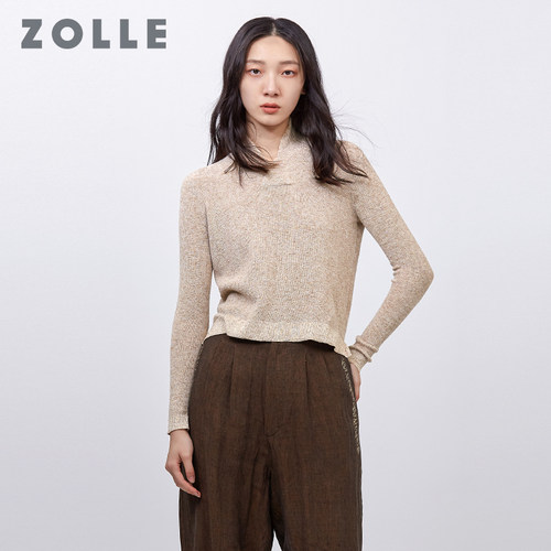 亚麻精选ZOLLEV领套头针织衫