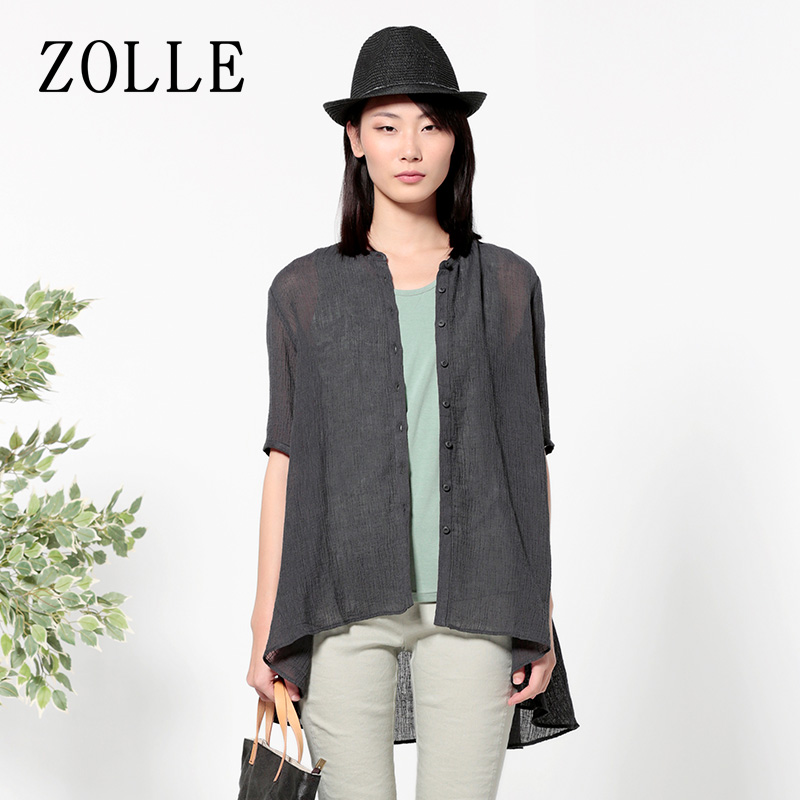 ZOLLEÒòÏļ¾ÐÂÆ·±¡¿îÃÞÂé³ÄÉÀ¿íËÉÉÏÒ²»¶Ô³Æ³ÄÒ¼òÔ¼¿ªÉÀÍâÌ×Å®