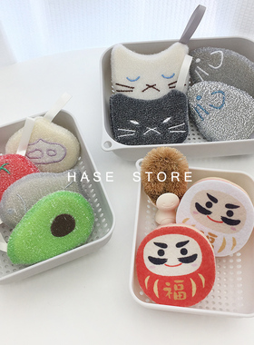 可爱洗碗海绵擦双层厨房清洁块家用可挂去污不沾油刷锅百洁布杯刷