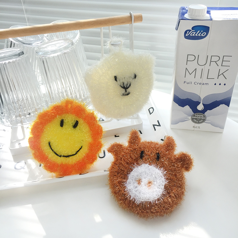 ins可爱洗碗巾厨房清洁海绵擦家用可挂式去污不沾油刷锅百洁布