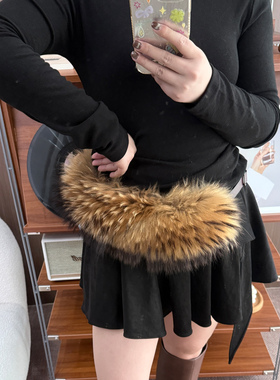 悦爱貉子毛整皮腰带衣服装饰
