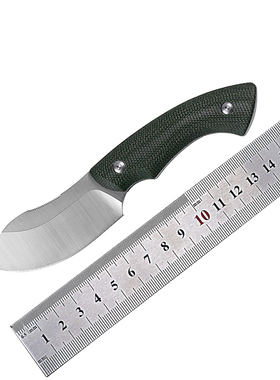 高硬度14C28N山特维克钢亚麻手柄迷你一体刀便捷水果日常小刀edc