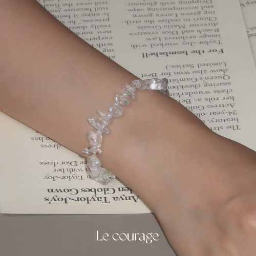 Le courage | 天然水晶石异形珠透感捷克珠手工串珠 水晶手串