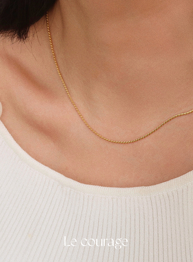 Le courage | 简约交叉扭结蛇骨链钛钢素链锁骨链 洗澡佩戴不褪色