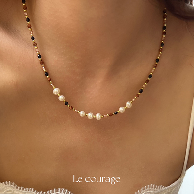 Le courage | 法式巴黎文艺复古金砂天然淡水巴洛克珍珠串珠项链