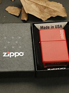 美国原装正品 ZIPPO打火机 红色哑漆商标233ZL 经典标志 专柜正版