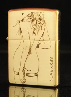 ZIPPO原装正品打火机 纯铜美女背影 坏女孩 性感唇印 专柜正版ZP