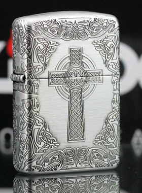 ZIPPO原装正品打火机 盔甲古银四面古罗马帝国十字架 专柜限量版