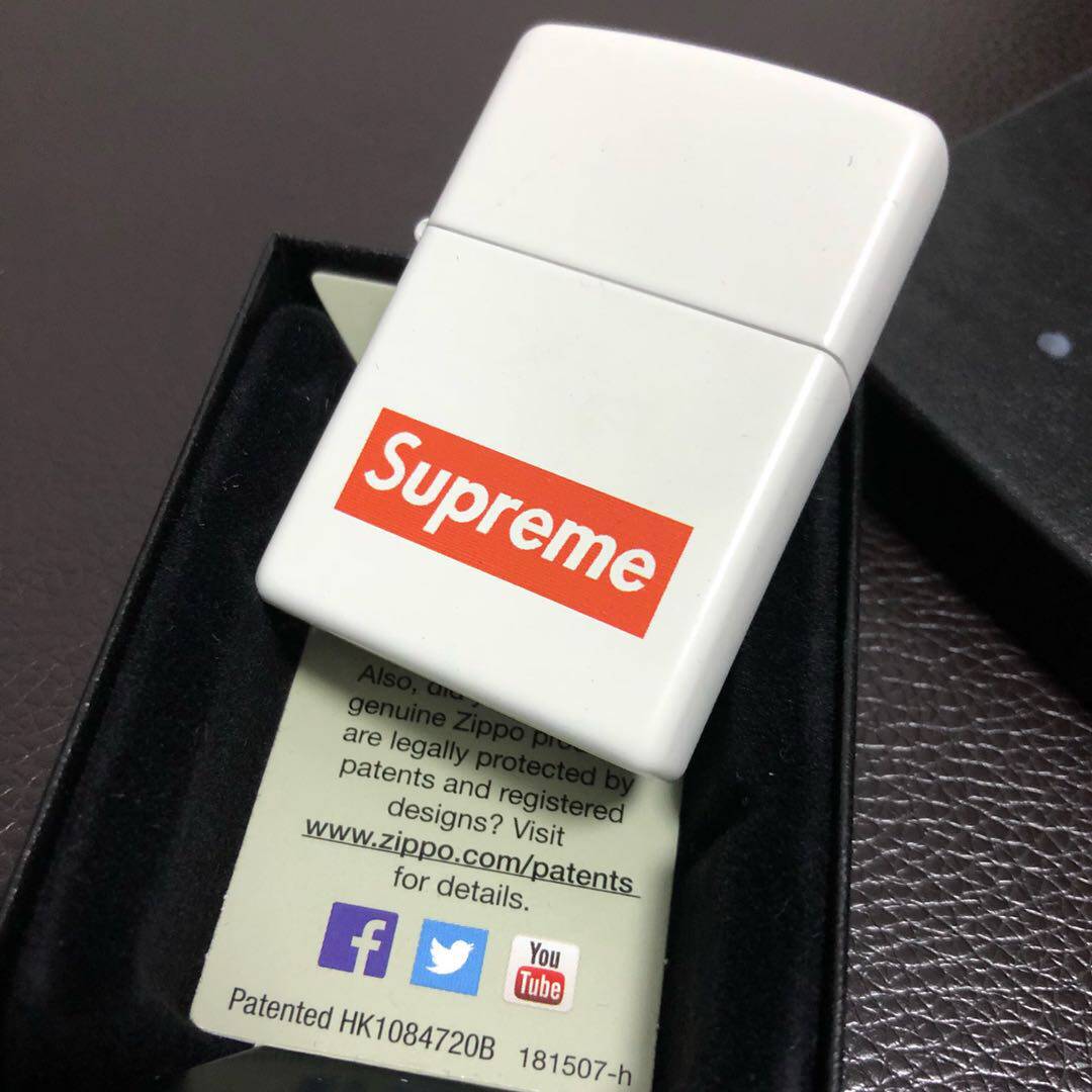 ZIPPO原装正品打火机 潮牌 supreme时尚 白哑漆214 专柜正版防风