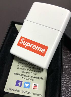 ZIPPO原装正品打火机 潮牌 supreme时尚 白哑漆214 专柜正版防风