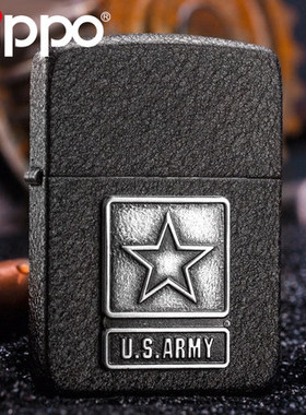 ZIPPO原装正品打火机 1941复刻 黑裂漆 美国陆军徽章28583 正版ZP