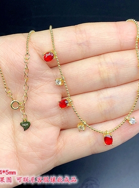 S925纯银满天星锁骨链尺寸4*mm