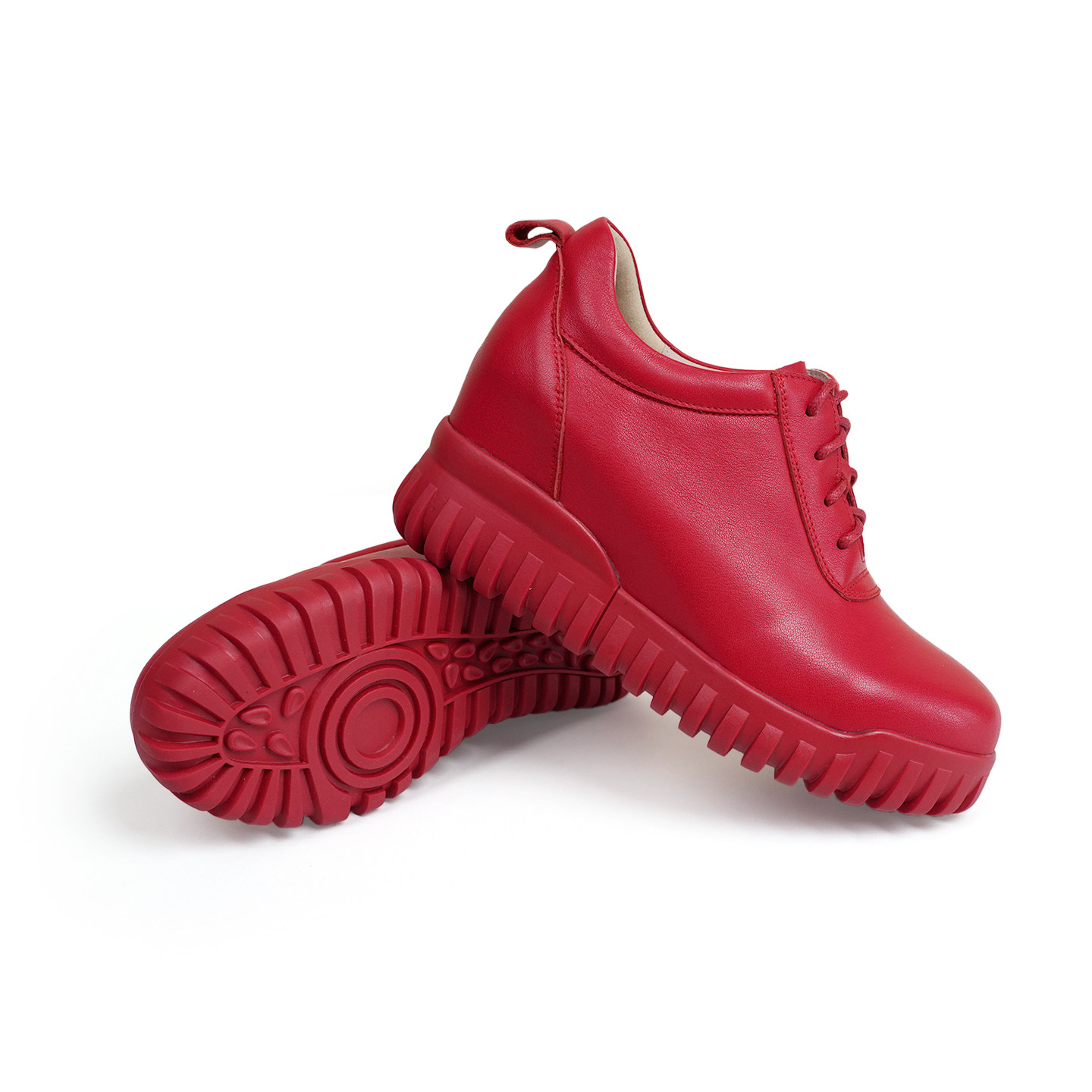 真皮红色内增高女鞋中老年妈妈鞋简约风软皮小白鞋2025新款女单鞋,女鞋,深口单鞋,淘宝优惠券,粉丝福利购,淘宝优惠卷