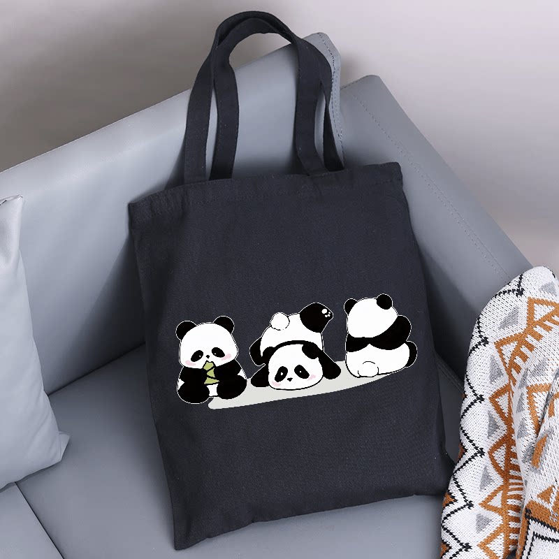 萌系小动物帆布包 绵羊鹦鹉松鼠小黄鸭 原创设计 ins风手提购物袋