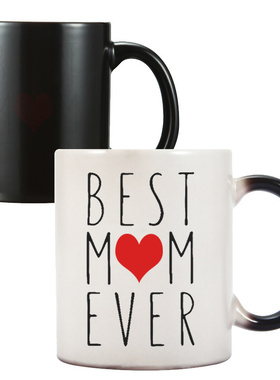 DEAR MUM英文母亲节陶瓷咖啡马克水杯感温变色杯子水Best MOM 014