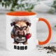 定制姓名搞怪猩猩猴子斗牛犬马克杯多色釉面陶瓷杯趣味解压咖啡杯