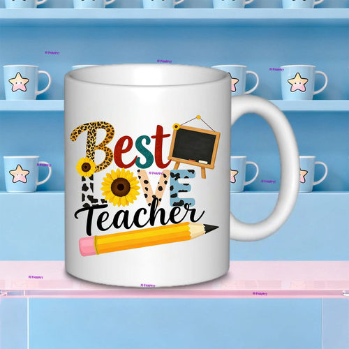 跨境热卖Best Love Teacher主题骨瓷马克杯创意教师节礼品咖啡杯