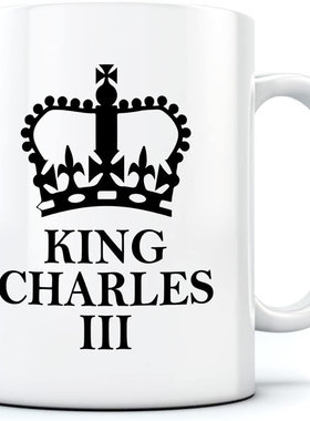 外贸新款King Charles III查尔斯英国王加冕仪式陶瓷咖啡马克杯子