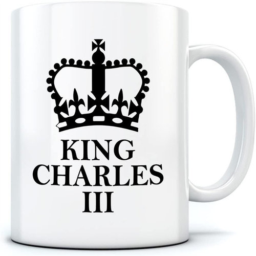 外贸新款King Charles III查尔斯英国王加冕仪式陶瓷咖啡马克杯子