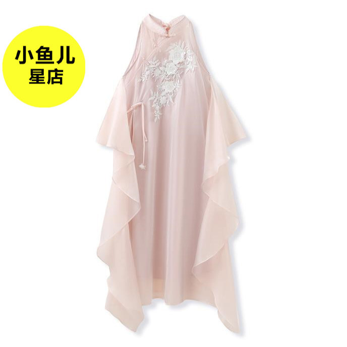 高端版国风刺绣连衣裙夏季新款轻薄仙女气质裙轻奢高级新中式长裙