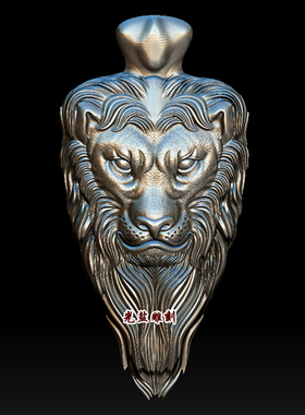 狮子圆雕图stl精雕图雕刻机浮雕石雕玉雕3d打印三维狮子3d模型