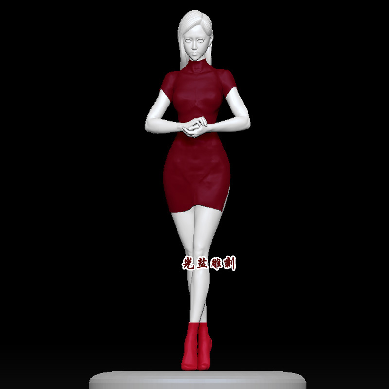 美女stl手办三维模型精雕图3dsmax头雕bjd人体坐姿3d打印圆雕图