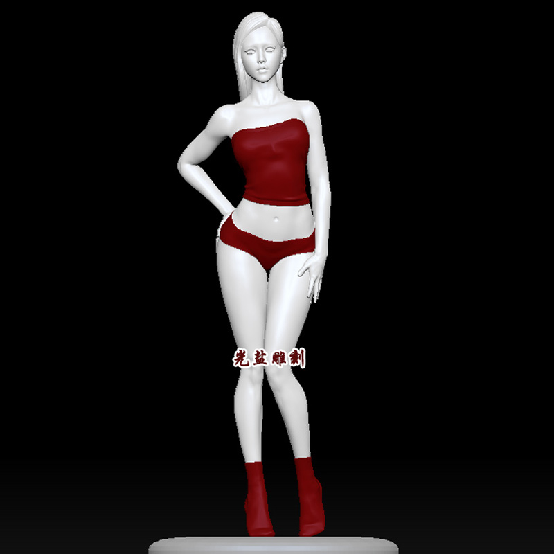 美女stl圆雕图坐姿3d模型zbrush精雕三维人体雕刻机cnc女性3d打印