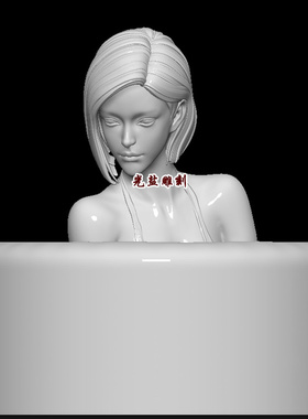 美女坐姿stl圆雕图精雕图浮雕图三维模型跪姿人体美女3d打印素材