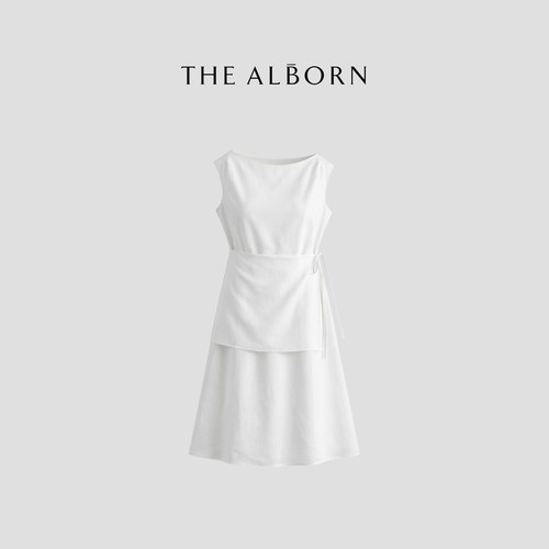 奥莉酱THE ALBORN·“风间留白”兰精天丝雨露麻 极简背心连衣裙