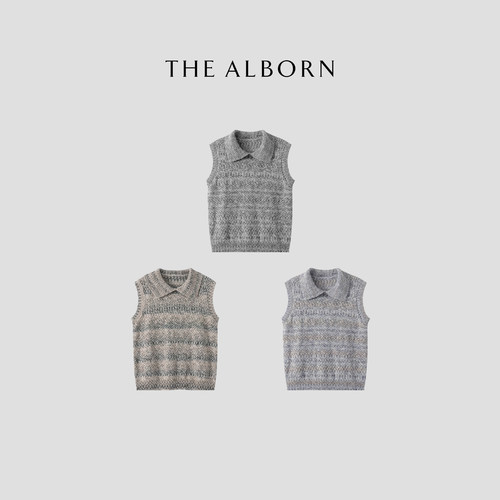 奥莉酱THE ALBORN·“缪系腔调”进口特种棉花式纱POLO领背心上衣